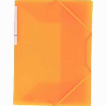 Polypropylene Elastic Folder with 3 Flaps, Color Fresh Series, Vibrant Yellow-Orange