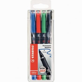 Set of 4 OhPen Assorted Permanent Markers 1mm