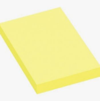 Set of 12 pads with 100 repositionable sticky notes each, 50 x 75 mm, pastel yellow