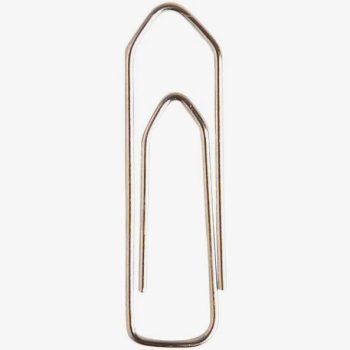 Set of 100 Chevron-Tipped Nickel-Plated Paper Clips, 45mm
