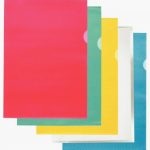 Set of 100 assorted color grained polypropylene corner pockets, 9/100 thickness