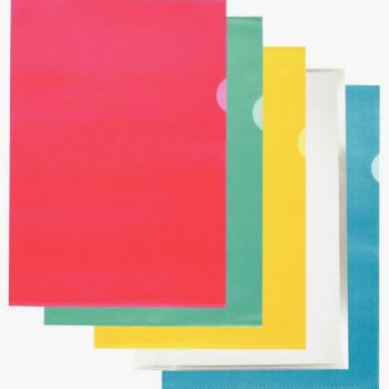Set of 100 assorted color grained polypropylene corner pockets, 9/100 thickness