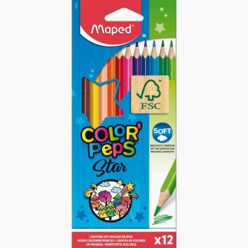 Set of 12 COLOR'PEPS Star Colored Pencils by Maped