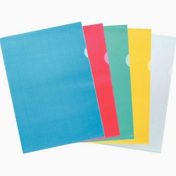 Set of 100 assorted color polypropylene corner pockets, 0.12 mm thickness