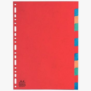 Set of 12 Neutral Tab Dividers in 220g Recycled Cardboard, A4 Size