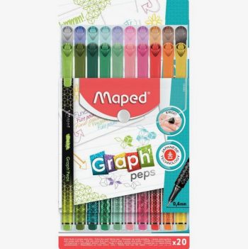 Set of 20 Assorted Graph Peps Felt Tip Pens