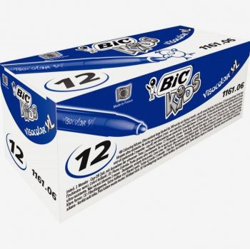 Set of 12 Visacolor 1161 Blue Felt-Tip Markers
