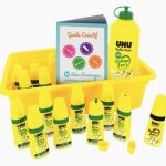 School Set of 12 UHU Renature 3-in-1 Glue Bottles with Refills