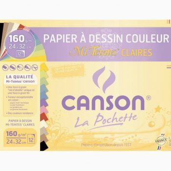 Set of 12 Light-Colored 160gsm Pastel Sheets 24x32 cm