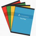 Conquerant Exercise Notebook, Assorted Colors, 96 Sheets, A4 Size, 70gsm/120gsm, 21 x 29.7 cm, Seyes/Grid & Plain White Pages