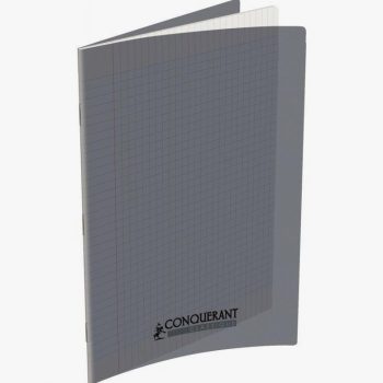 Conquerant Grey Notebook, 96 Sheets, A4 Size 21 x 29.7 cm, 90gsm, Seyès Ruled
