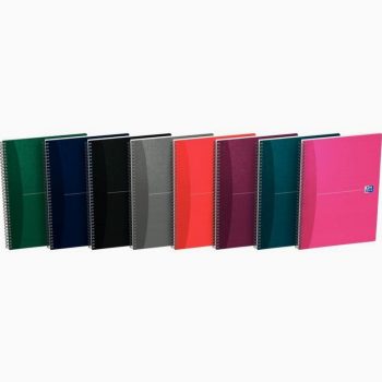 Oxford Essentials A4 Notebook, Assorted Colors, 100 Sheets, 90gsm, 21 x 29.7 cm, 5 x 5 Grid Ruled