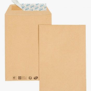 Paquet de 25 pochettes kraft 260x330mm 90g bande siliconée