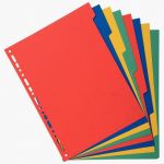 Set of 8 neutral-tab dividers made from 220g recycled card, A4 size