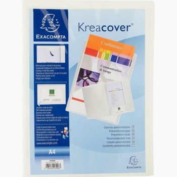Customizable Presentation Folder KREACOVER for A4 Size 21x29.7 cm, White Polypropylene 4/10