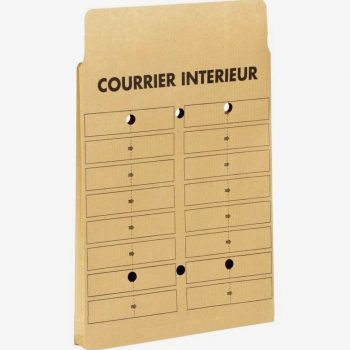 Paquet de 50 pochettes kraft courrier intérieur 3 soufflets 260x330 120g/m²