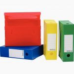 Set of 10 yellow polypropylene honeycomb archive boxes, 10 cm spine