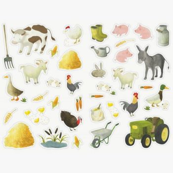 Farm Animals Sticker Set: 444 Reusable Self-Adhesive Stickers