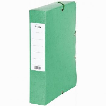Archival Storage Box with Grained Cardboard, 60 mm Spine, Green Color