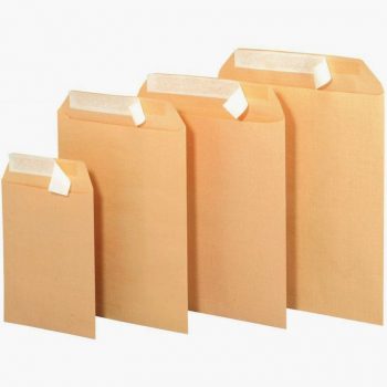 Set of 50 Kraft Envelopes C4 229x324mm 90gsm with Protective Strip