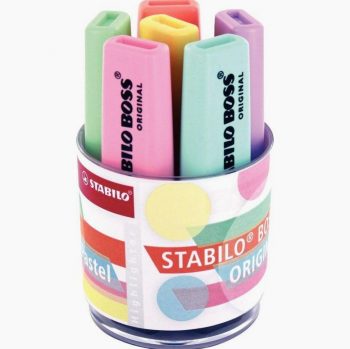 Pot de 6 surligneurs STABILO BOSS pastel assortis
