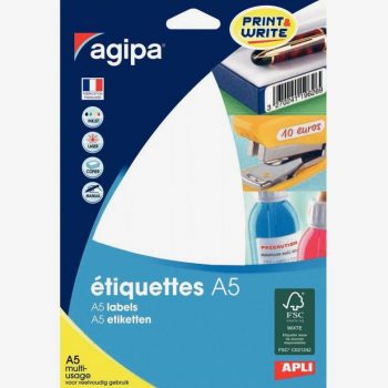 Etui de 512 étiquettes de bureau blanches, format 24x33,5 mm