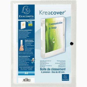 Customizable Filing Box Kreacover, Polypropylene 7/10, Spine 4 cm, Transparent