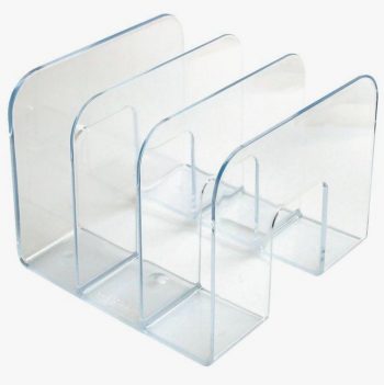 Porte catalogues 3 compartiments transparents