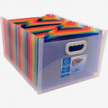 Maxi trieur extensible en polypropylène Crystal avec 2 poignées, 24 compartiments