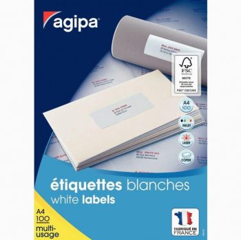 Pack of 600 versatile white labels, size 99.1x93.1mm