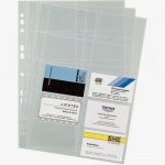 Paquet de 10 pochettes perforées pour reliure cartes de visite Visifix