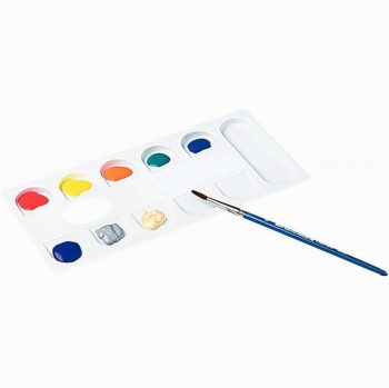 Rectangular artist palette with separated wells