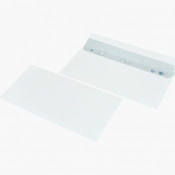 Pack of 500 white DL envelopes 110x220mm 90gsm with protective strip