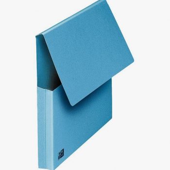 Set of 10 bright blue VIP folders with flap, size 24x32 cm