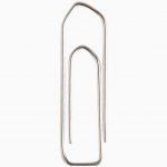 Pack of 100 galvanized steel paper clips, 30mm, with chevron ends