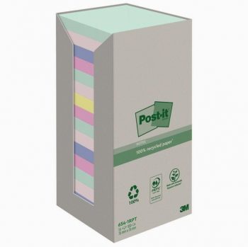 Eco Tower Set with 16 Packs of 100 Recycled Nature Collection Post-it Notes, 76 x 76 mm