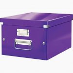 Cardboard Storage Box Click&Store WOW A4 Purple Organizer