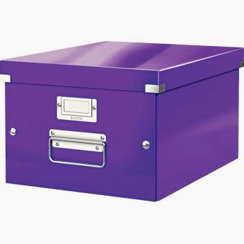 Cardboard Storage Box Click&Store WOW A4 Purple Organizer