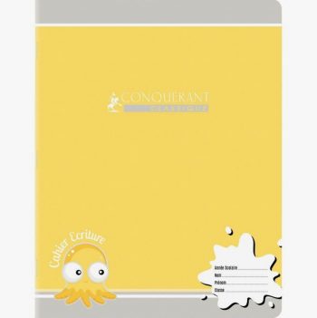 Assorted Colors Conquerant Writing Notebook, 32 Sheets, 90gsm, 17x22cm, Seyes Ruling 4mm