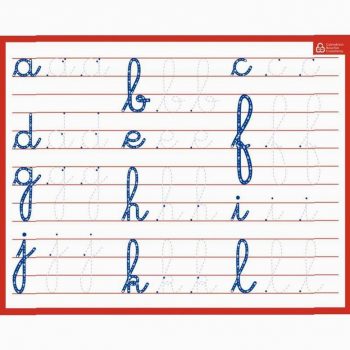 Dry Erase Board for Lowercase and Cursive Writing
