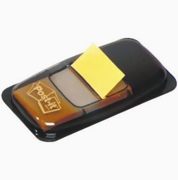 Carte de 50 index post-it repositionnables 25,4 x 43 mm jaune