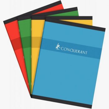 Assorted Colors Conquerant Notebook, 96 Sheets, 24 x 32 cm, 70gsm, Seyès Ruled