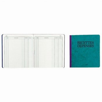 Piqûre de 80 pages recettes/dépenses format 21 x 19 cm